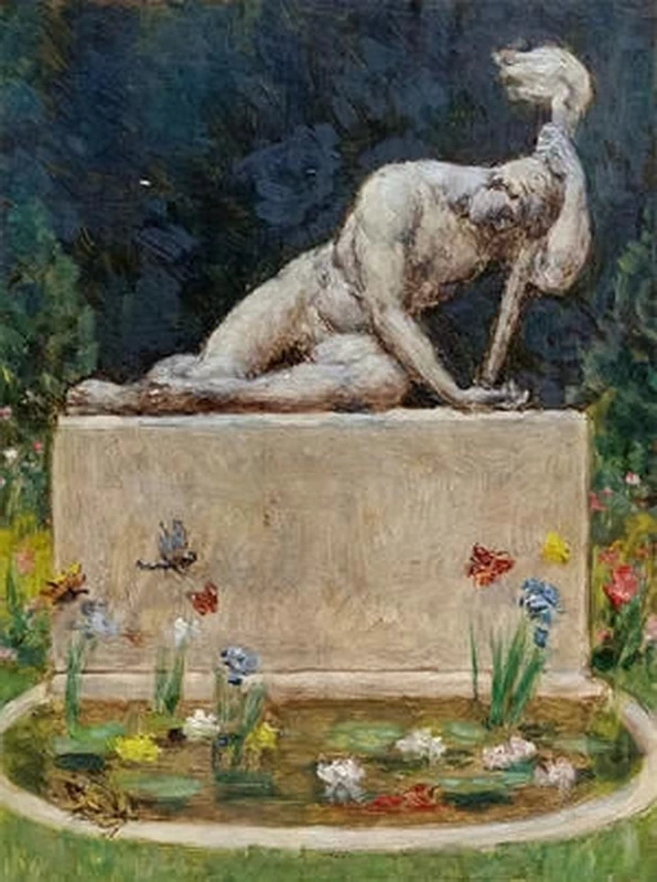 La statua in giardino